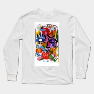 Digital Drawing "FACE" Long Sleeve T-Shirt